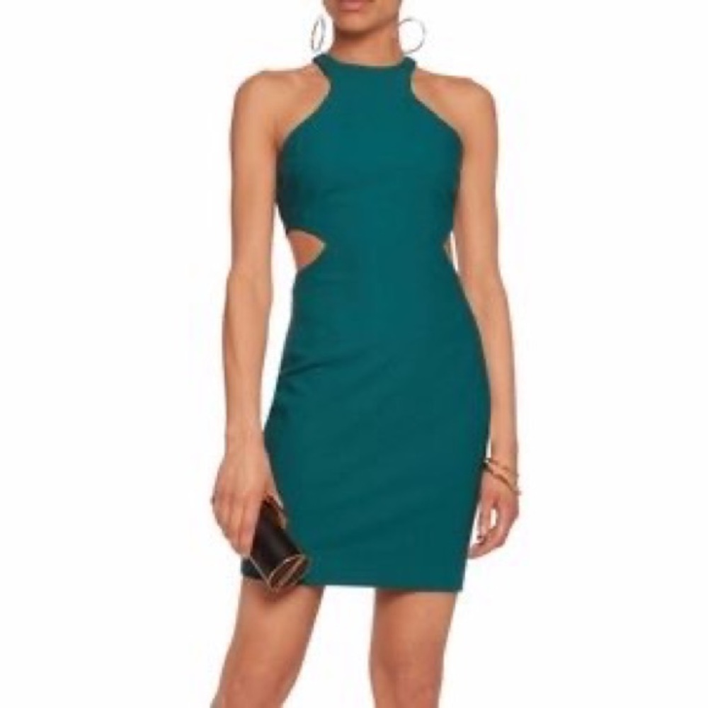 Cinq a Sept Juno Cutout Mini Dress, Teal, Size 4